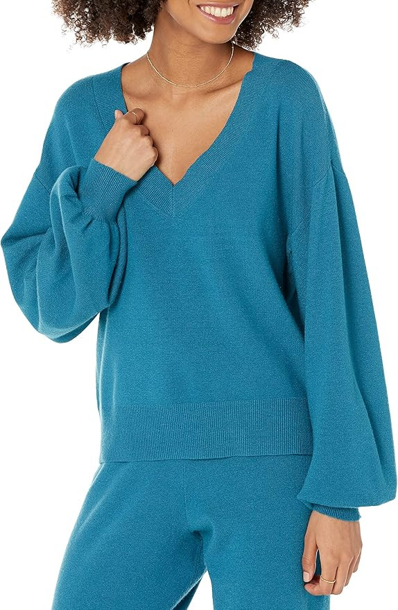 The Drop Women's Mia Bell-Sleeve Deep V-Neck Supersoft Sweater | Amazon (US)