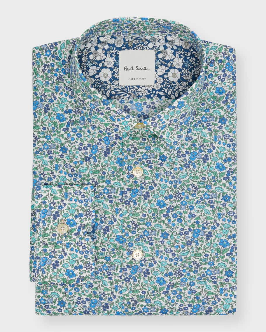 Paul Smith Men's Liberty Classic Fit Organic Cotton Sport Shirt | Neiman Marcus