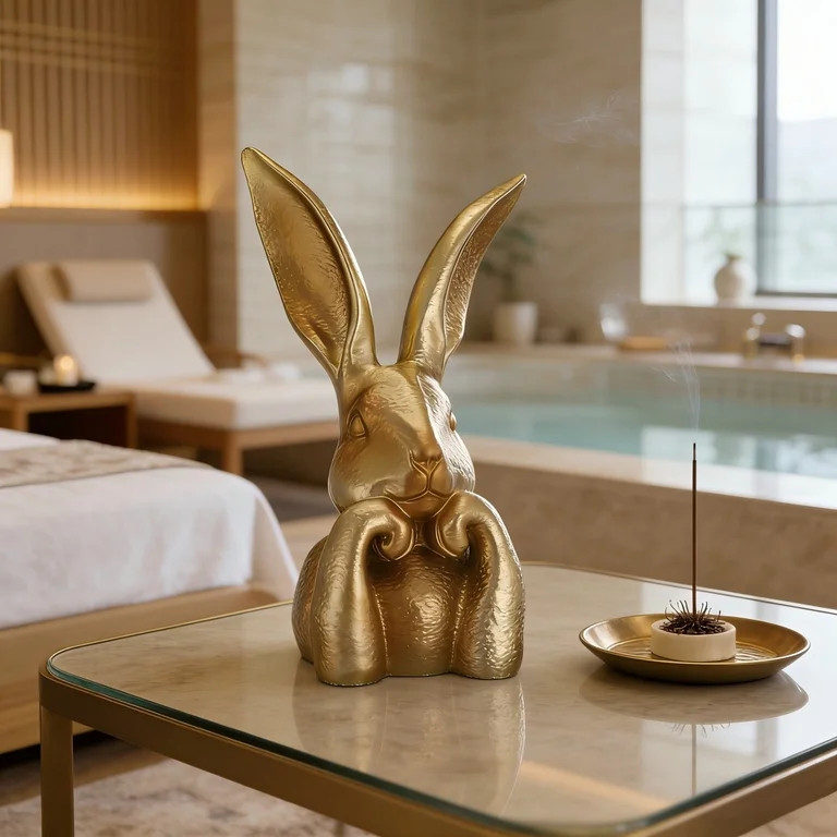 WKSCLPAI Easter Rabbits Decoration 8 Inch Vintage Gold Resin Bunny Statue Spring Rabbit Figurines... | Walmart (US)