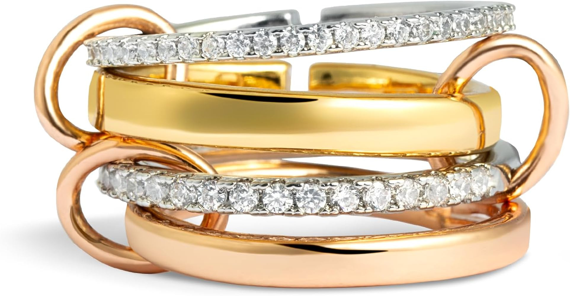 Gold Stackable Rings for Women Non Tarnish, 18k Gold Plated Dainty Stacking CZ Cubic Zirconia Rin... | Amazon (US)