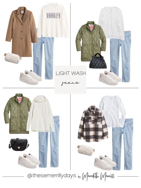Winter capsule 2022 - 4 ways to style my favorite light wash jeans! They are 50% off right now making them only $39! 

I wear my true to size- 0/25 regular 

#LTKunder100 #LTKunder50 #LTKsalealert