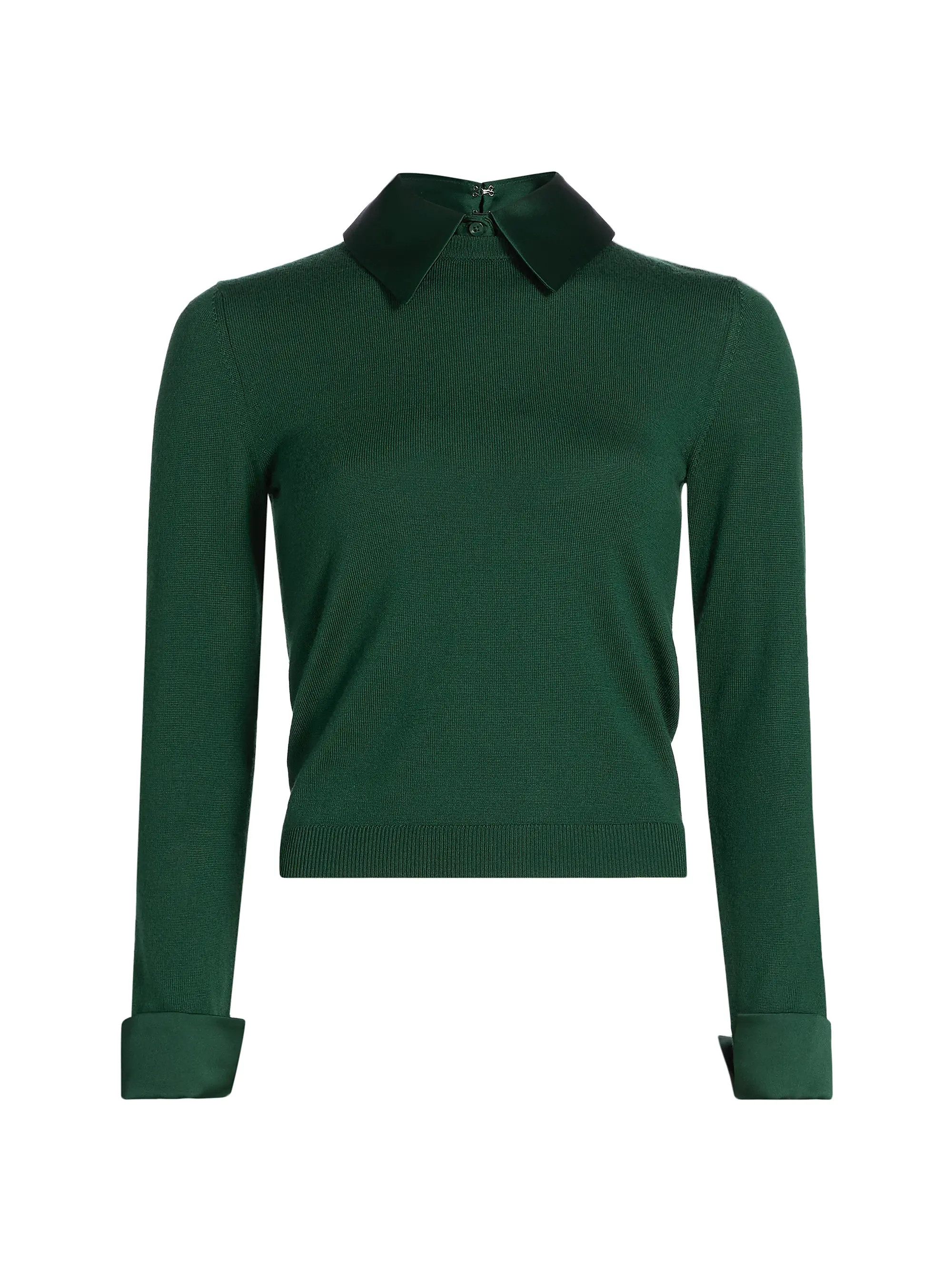 Porla Stretch Wool Contrast-Collared Sweater | Saks Fifth Avenue