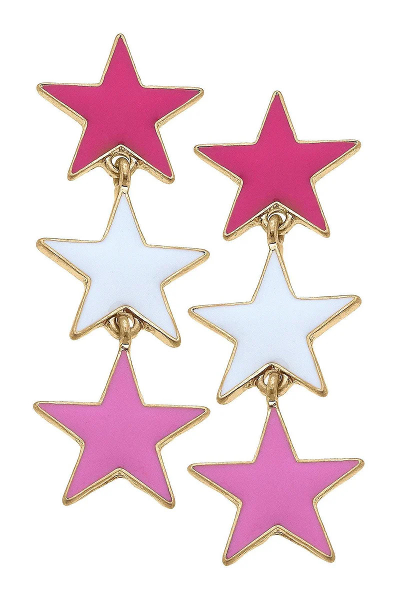 Stars Linked Enamel Statement Earrings | CANVAS