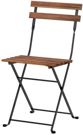 IKEA Chair, Outdoor, Foldable Acacia Black, Gray-Brown Stained Steel, 2022.291714.1034 | Amazon (US)