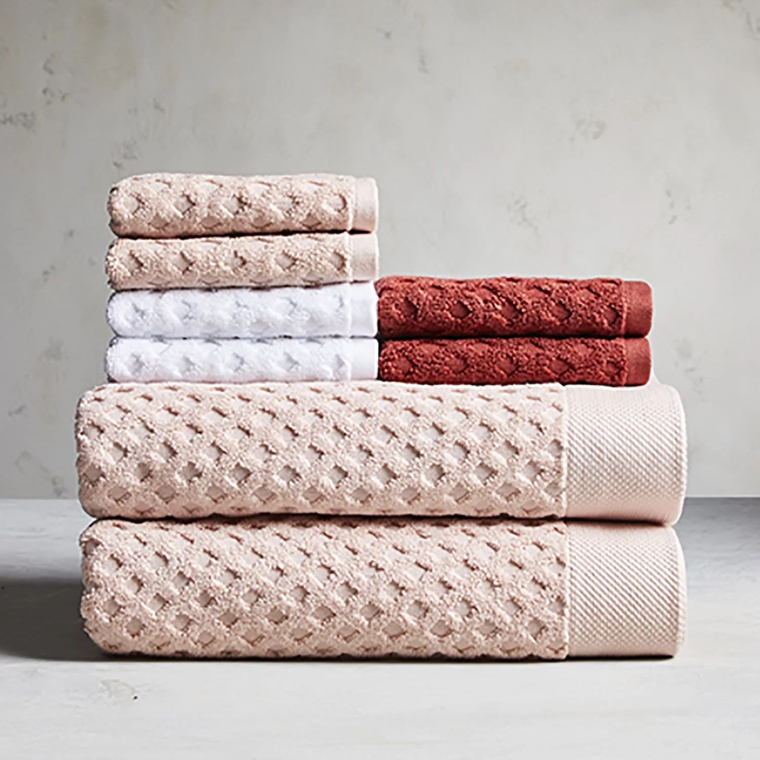 Better Homes & Gardens Signature Soft Textured 8 Piece Towel Set, Cherry Blossom Pink | Walmart (US)