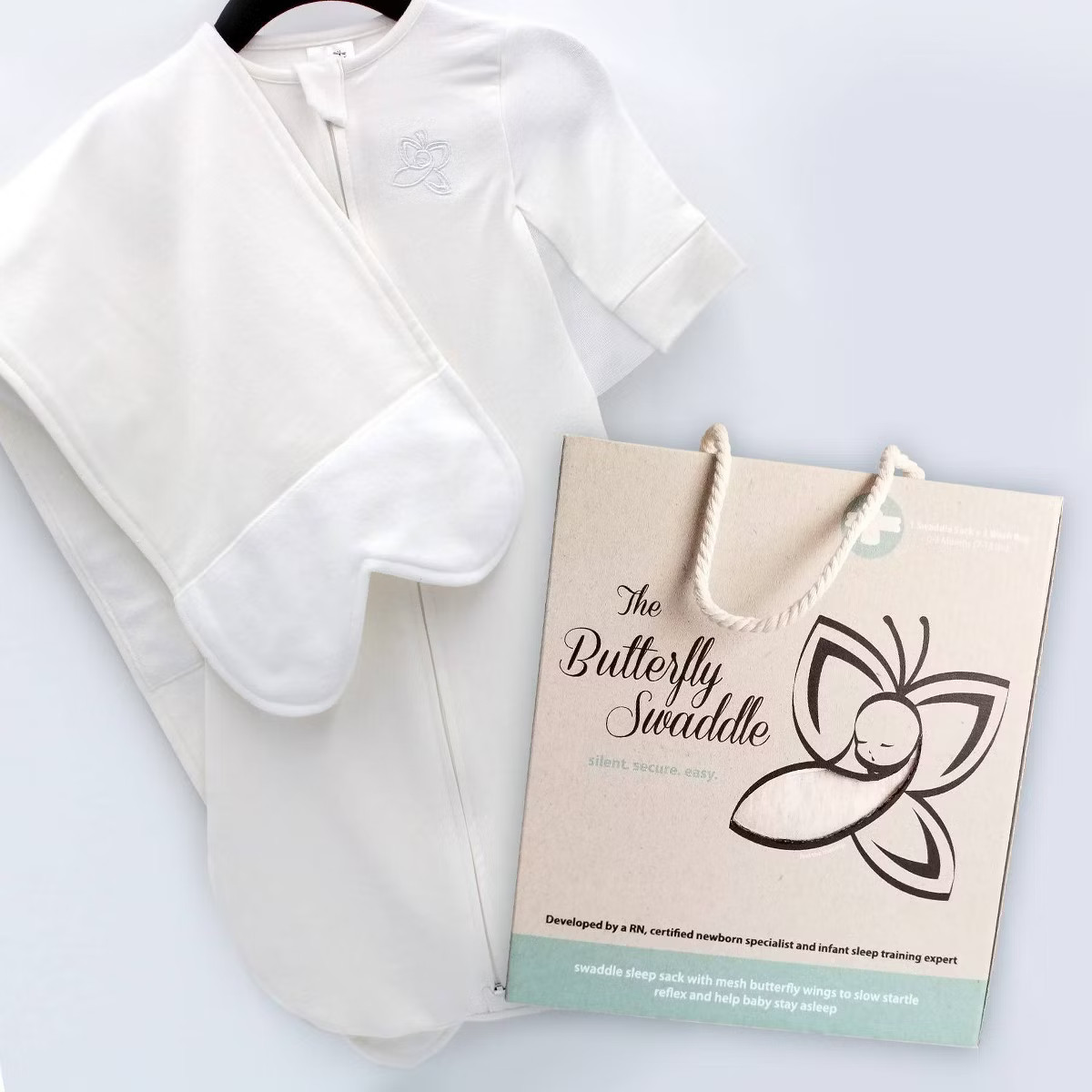 Butterfly 2-in-1 Swaddle and Transitional Sleep Sack - White | Target