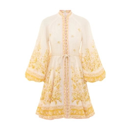 Golden Buttoned Mini Dress | ZIMMERMANN (US, CA, EU, MENA)