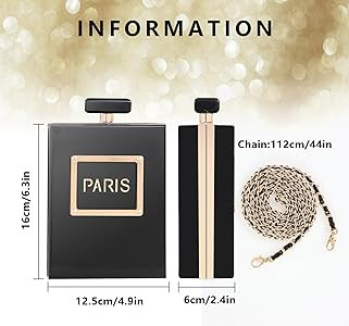 WJCD Clear Purses for Women Paris Perfume Shaped Clear Purse Evening Bags Vintage Banquet Handbag | Amazon (US)