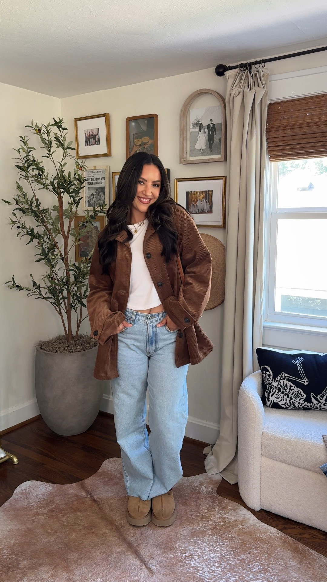 Easy fall outfit! Great for fall festival, Apple or pumpkin picking, or casual fall event 

Jacket- small
Jeans- 27 short
Uggs- 8 (I size up to nearest whole size)

#LTKStyleTip #LTKVideo #LTKSeasonal