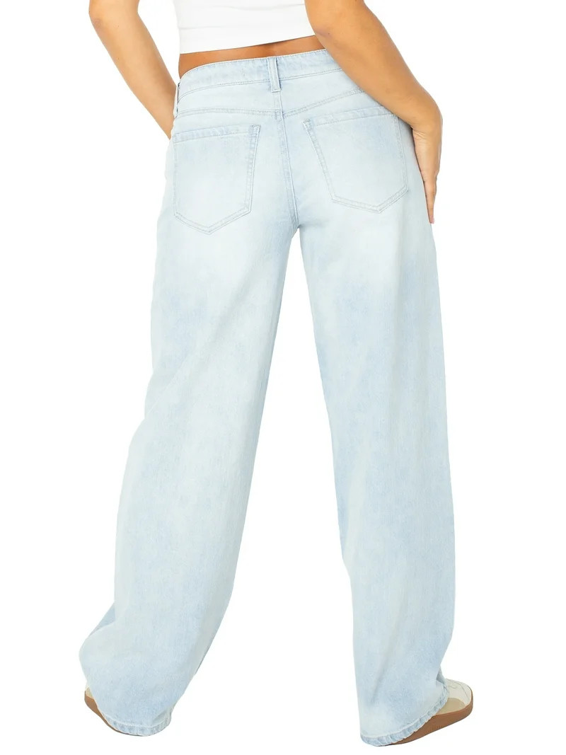 Celebrity Pink Women's and Women's Plus Low Rise Baggy Wide Leg Jeans, Sizes 1-24 | Walmart (US)