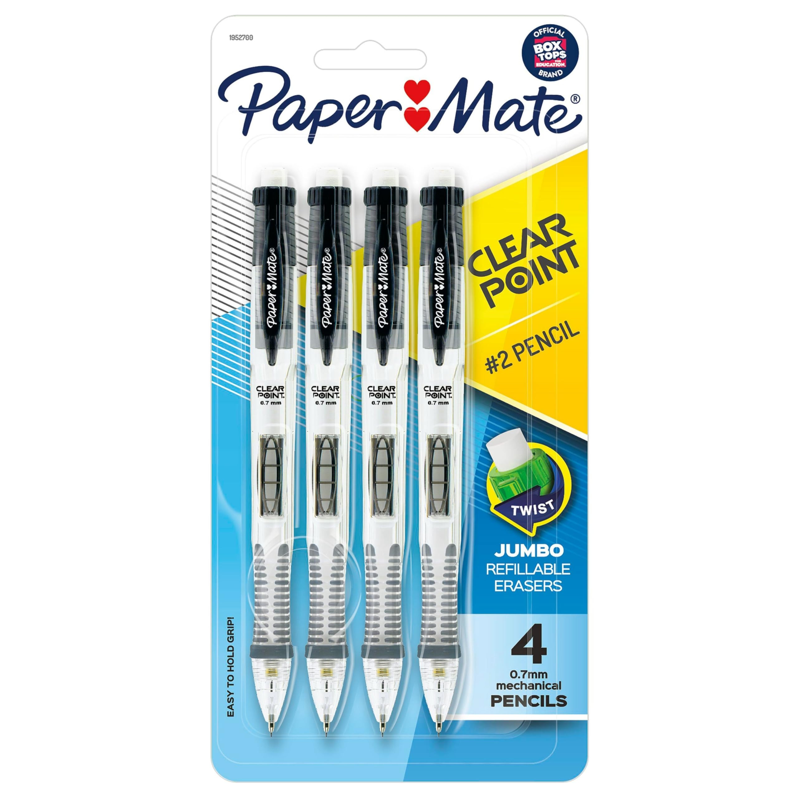Paper Mate Clearpoint Mechanical Pencils 0.7mm HB #2 Pencil Set Art Supplies Teacher Supplies Sketching Pencils Drafting College School Black Barrels 4 Count | Amazon (US)