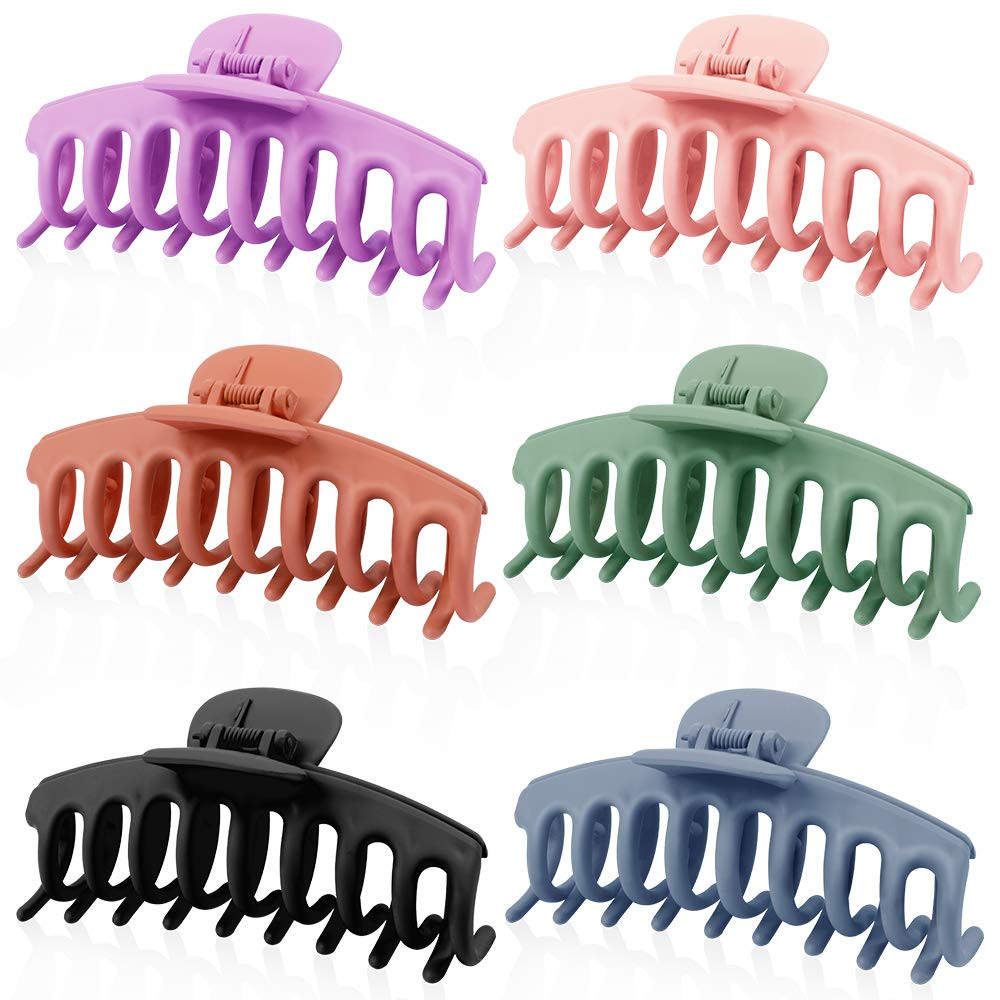OGIRL 6 Pack Big Hair Clips 4.33 Inch Hair Claw Clips for Women, Updated Claw Clips for Thick Hai... | Amazon (US)