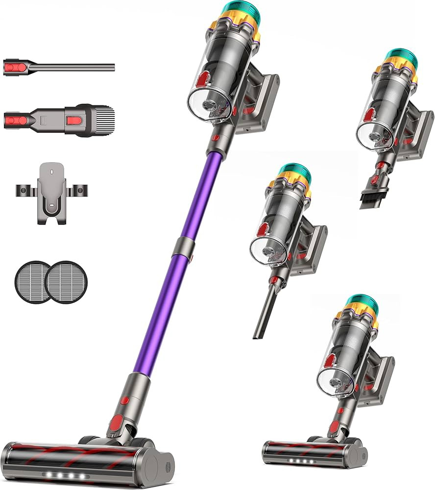 Cordless Vacuum Cleaner, 55KPA 650W 65Mins Extra-Large Dust Cup Cordless Stick Vacuum, Rechargeab... | Amazon (US)