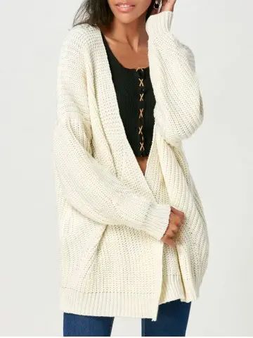 Cardigan Open Front Chunky Sweater | Rosegal US