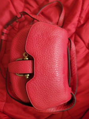 FIRE! Near Mint  J.Crew Red Pebbled Leather Mini Rider Bag Italian Leather. R2S! | eBay US