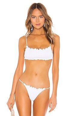 Indah Java Solid Ruched Tube Top With Shoulder Strap in White from Revolve.com | Revolve Clothing (Global)