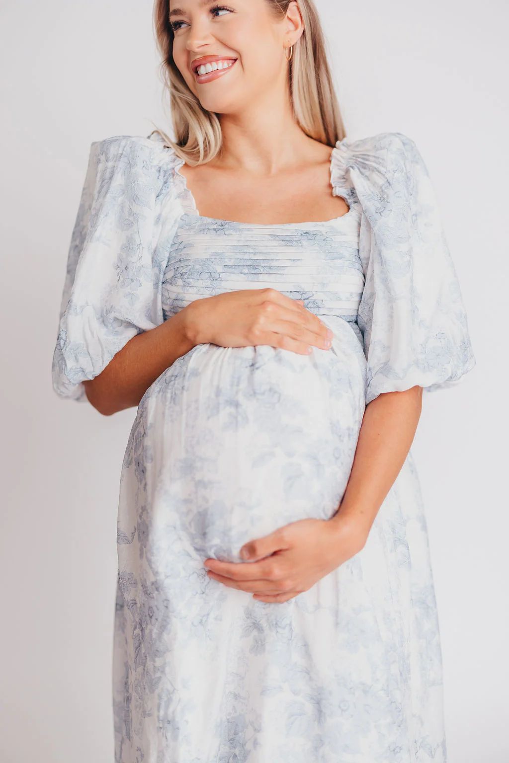 Melody Maxi Dress with Pleats and Bow Detail - Bump Friendly | Worth Collective