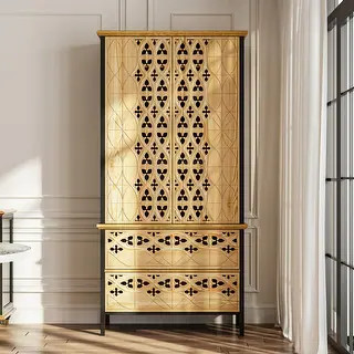 Sculpted Wood and Black Cabinet – Beautifully Carved Decorative Storage Pantry Bookshelves Disp... | Bed Bath & Beyond