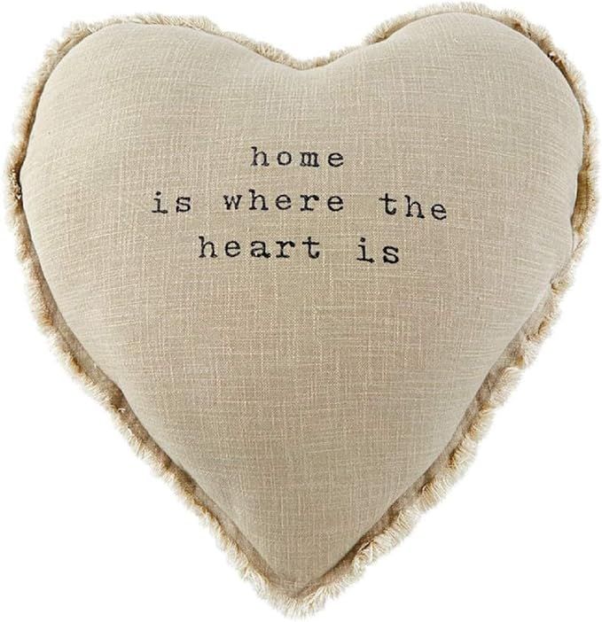 Mud Pie Heart Home Pillow, 20" x 20", White | Amazon (US)