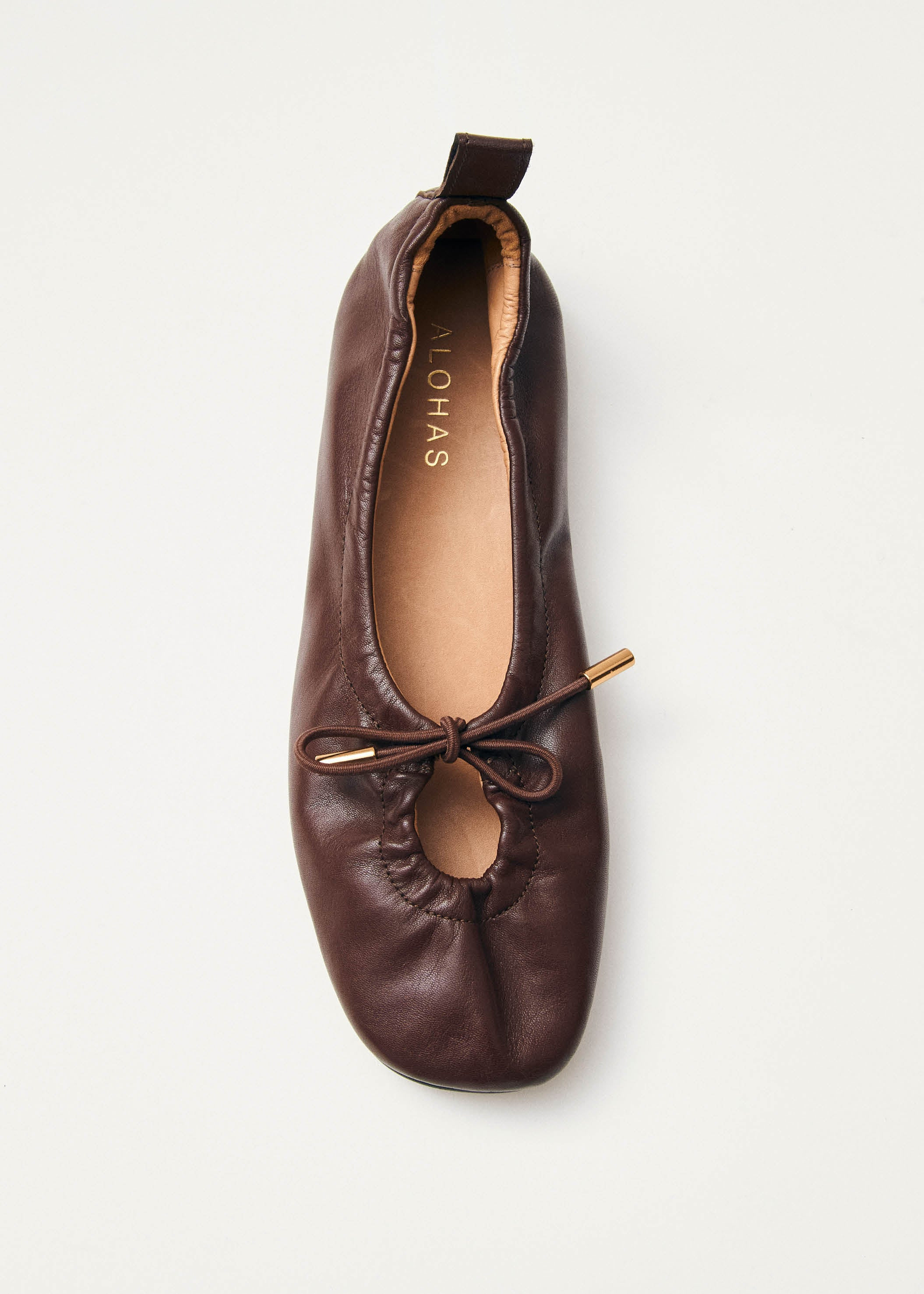 Rosalind Brown Leather Ballet Flats | ALOHAS | Alohas US