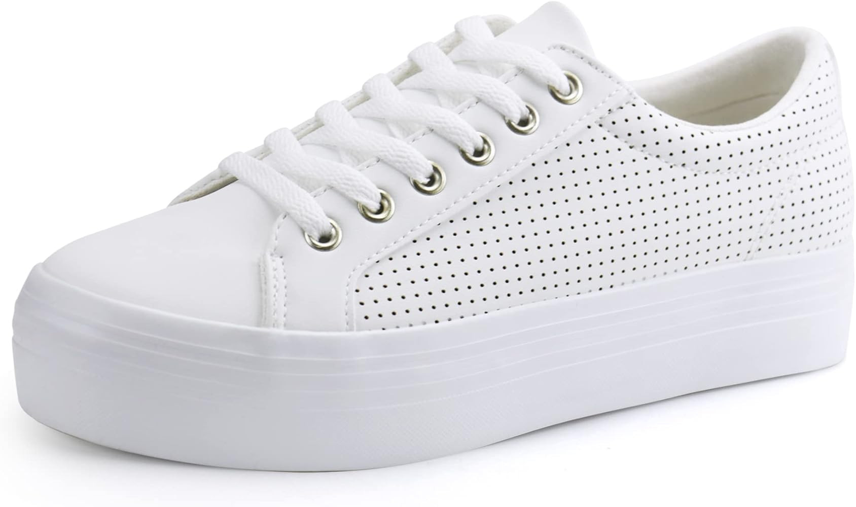 JABASIC Women Platform Sneakers Breathable Casual Lace Up Fashion Walking Shoes | Amazon (US)