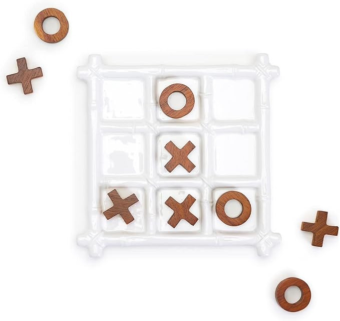 Two's Company Faux Bamboo Tic Tac Toe Game in Gift Box | Amazon (US)