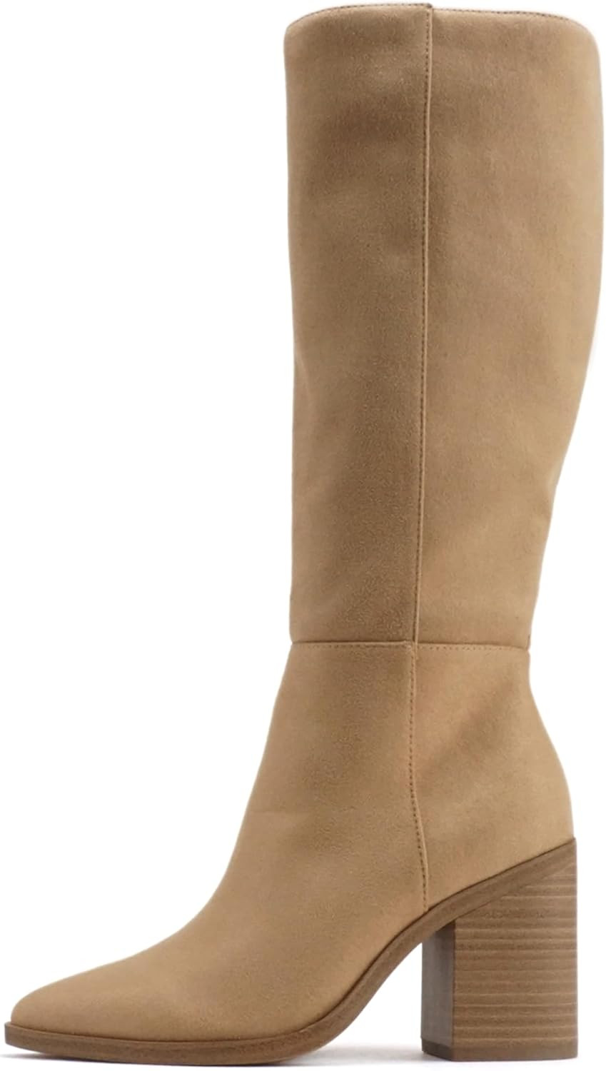 Soda “VAPOR” ~ Women Pointed Toe Medium Heel Knee-High Boot with Side Zipper | Amazon (US)