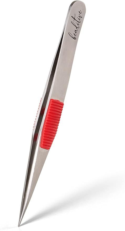 Beaditive High Precision Heavy-Duty Tweezers With Cushion - 4.7" Craft Tweezers for Sewing, Beadi... | Amazon (US)