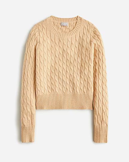 Cashmere shrunken cable-knit crewneck sweater with Lurex® threads | J. Crew US