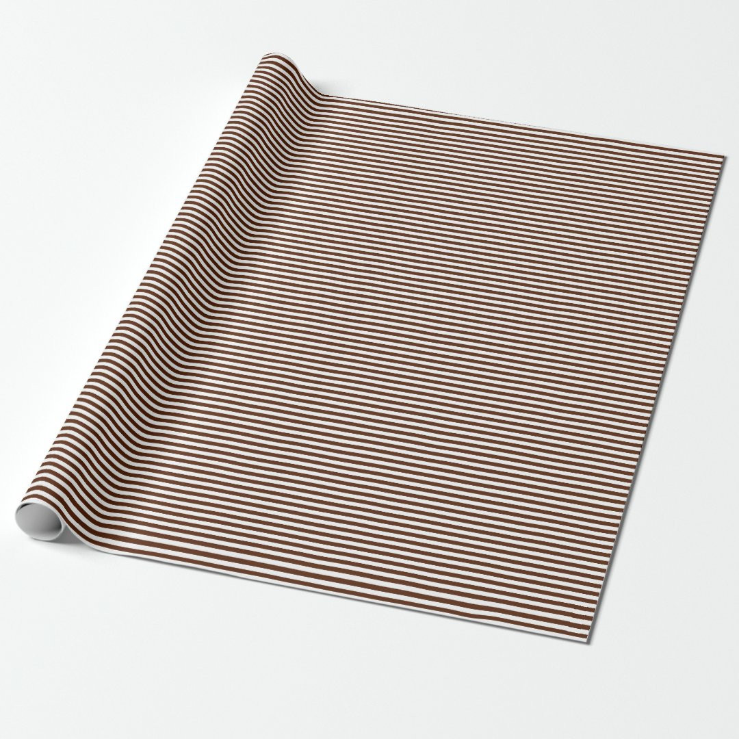 Thin Brown and White Stripes Wrapping Paper | Zazzle | Zazzle