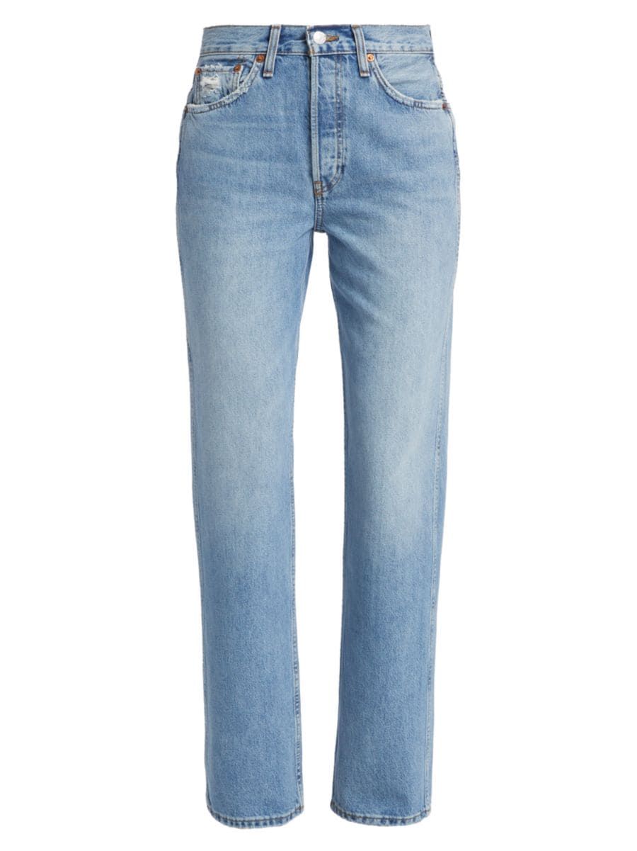 90s High-Rise Rigid Straight Jeans | Saks Fifth Avenue