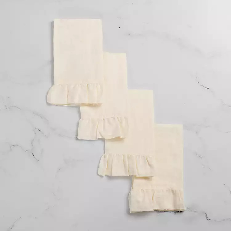Ivory Ruffle Napkins, Set of 4 | Kirklands Home | Kirklands