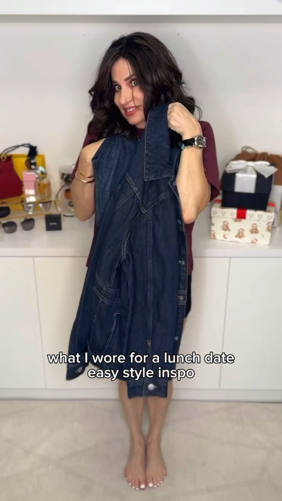 What I really wore for a lunch date. Outfit inspo. Cinched jacket that I wore a a top is so well made. Wearing a sm , jeans 25 , booties tts . #lunchdateinspo #monochromestyle 

#LTKOver40 #LTKgrwm #LTKootd