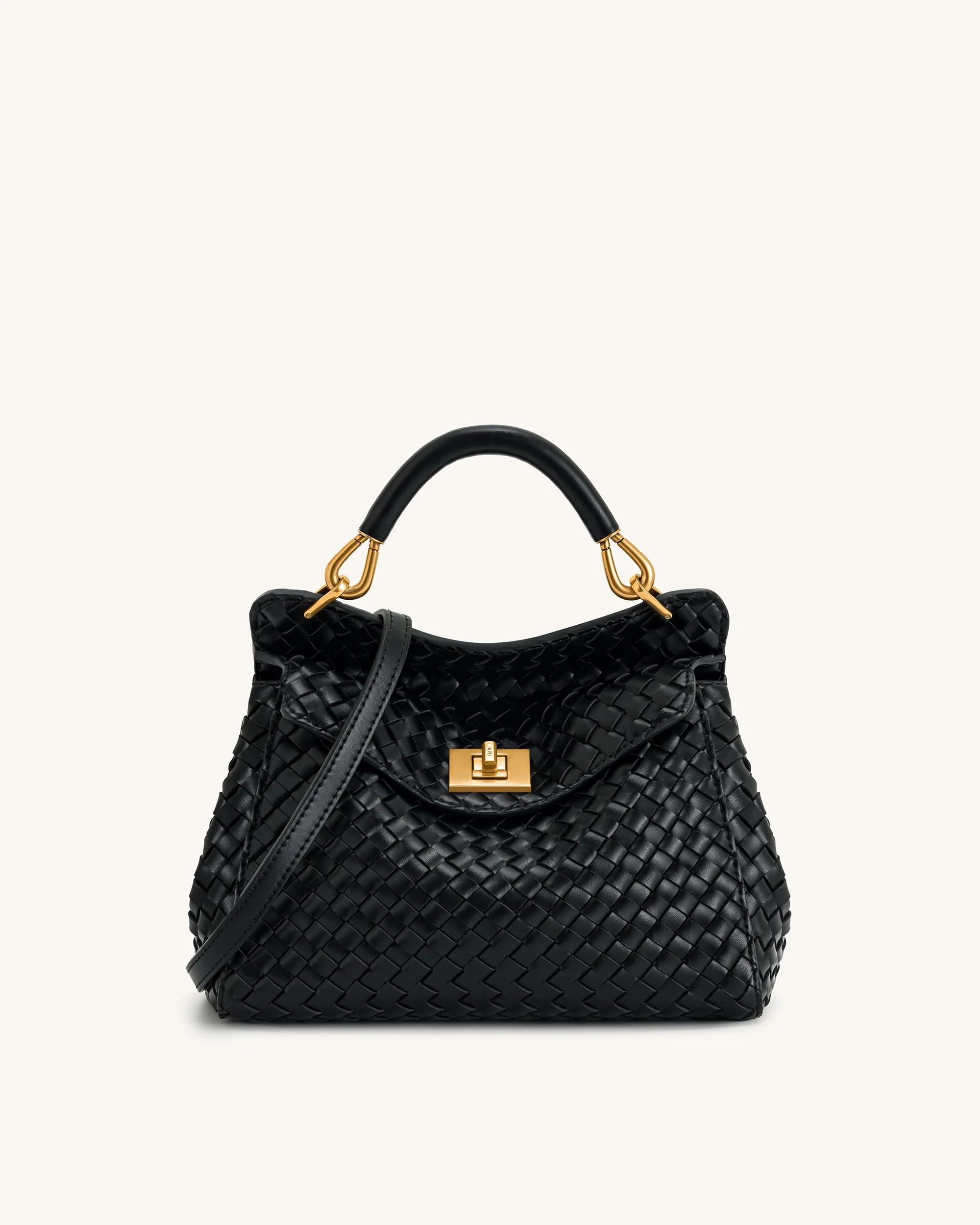 Lucia Classic Top Handle Woven Bag - Black | JW PEI US