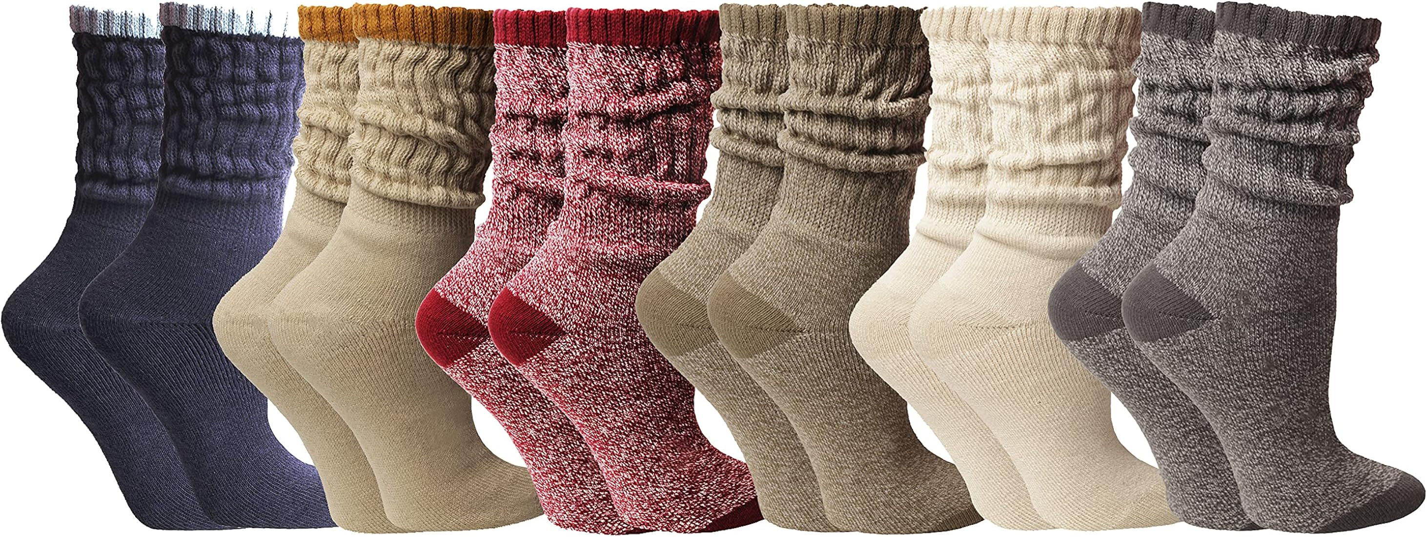 Yacht & Smith Womens Cotton Slouch Socks, Womens Knee High Boot Socks (6 Pairs | Amazon (US)