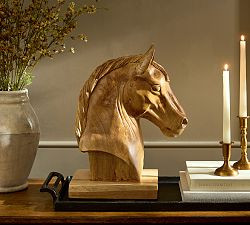Hand Carved Wooden Horse Head | Pottery Barn (US)