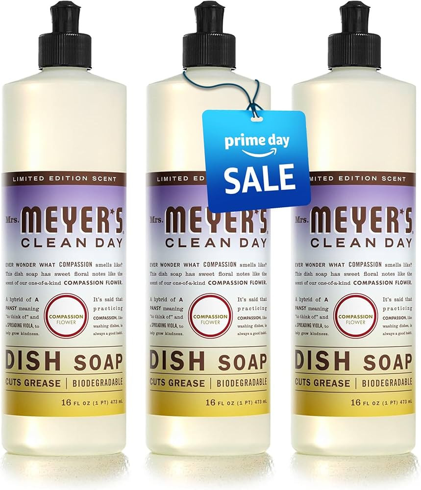 MRS. MEYER'S CLEAN DAY Liquid Dish Soap, Biodegradable Formula, Compassion Flower, 16 fl. oz - Pa... | Amazon (US)