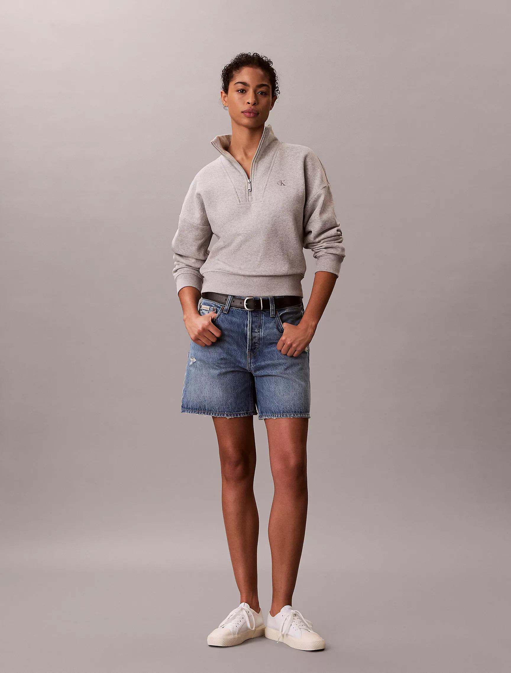 Monogram Fleece Quarter Zip Sweatshirt | Calvin Klein | Calvin Klein (US)