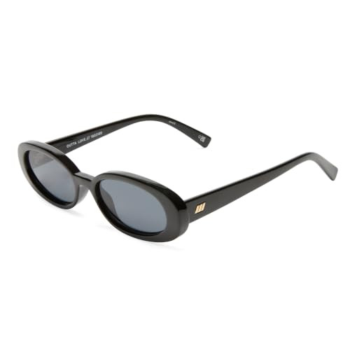 Le Specs Outta Love Sunglasses - Black, Oval, Unisex, Micro 90s Sleek Style | Amazon (US)