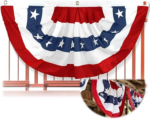 Anley USA Pleated Fan Flag, 3x6 Feet American US Bunting Flags Patriotic Stars & Stripes - Sharp ... | Amazon (US)