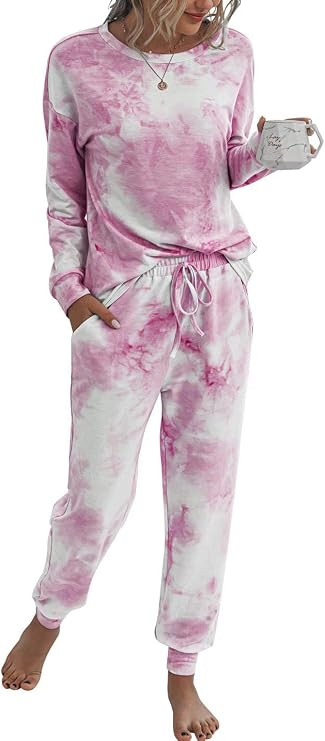 PRETTYGARDEN Women's 2 Piece Loungewear Pajama Sets | Soft Cozy Matching PJs, Long Sleeve Shirt, ... | Amazon (US)