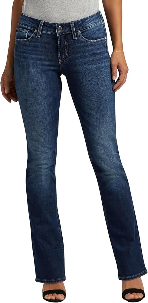 Silver Jeans Co. Women's Suki Mid Rise Curvy Fit Slim Bootcut Jeans | Amazon (US)