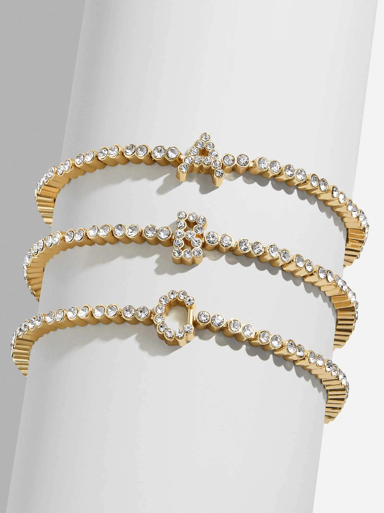 Tennis Initial Bracelet - Gold/Pavé | BaubleBar (US)