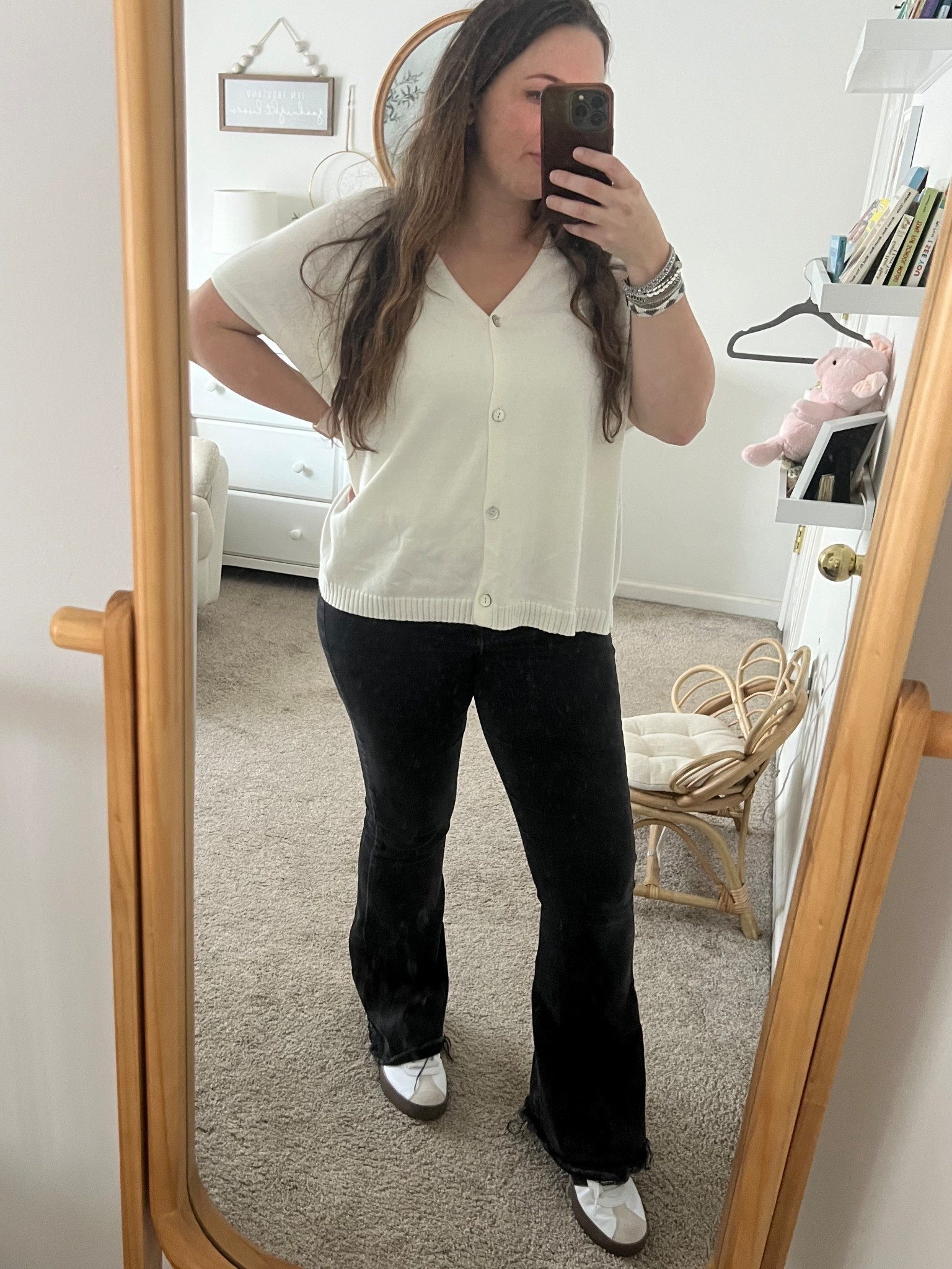 Casual Teacher wear! A pair of stretchy flare jeans and an oversized sweater. #teacherfit #teacheroutfit 

#LTKFindsUnder50 #LTKMidsize #LTKSeasonal