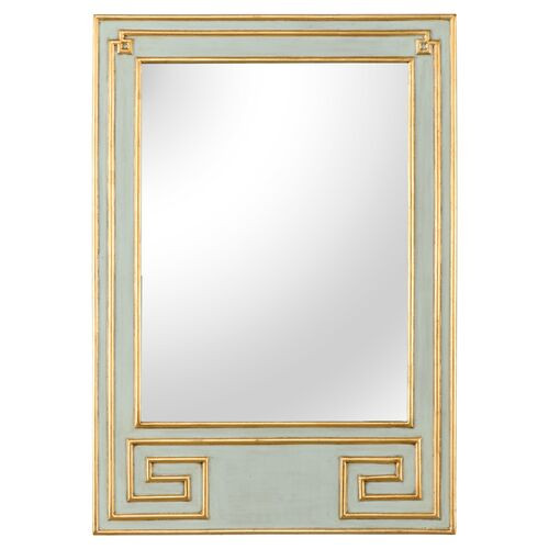 Greek Hall Wall Mirror, Antiqued Green | One Kings Lane