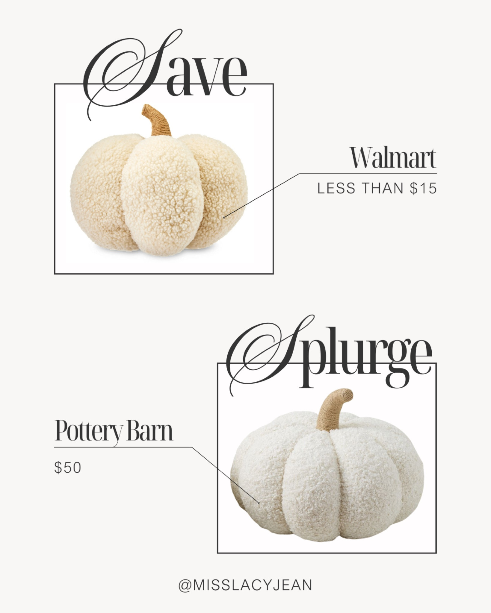 Save Vs Splurge ✨

save vs splurge // save or splurge // splurge or save //  fall home decor // fall decorations // fall home finds // neutral home decor

#LTKFindsUnder100 #LTKFindsUnder50 #LTKHome