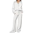 ANRABESS Women 2 Piece Outfits Sweatsuit Set 2023 Fall Oversized Half Zip Sweatshirt Wide Leg Swe... | Amazon (US)