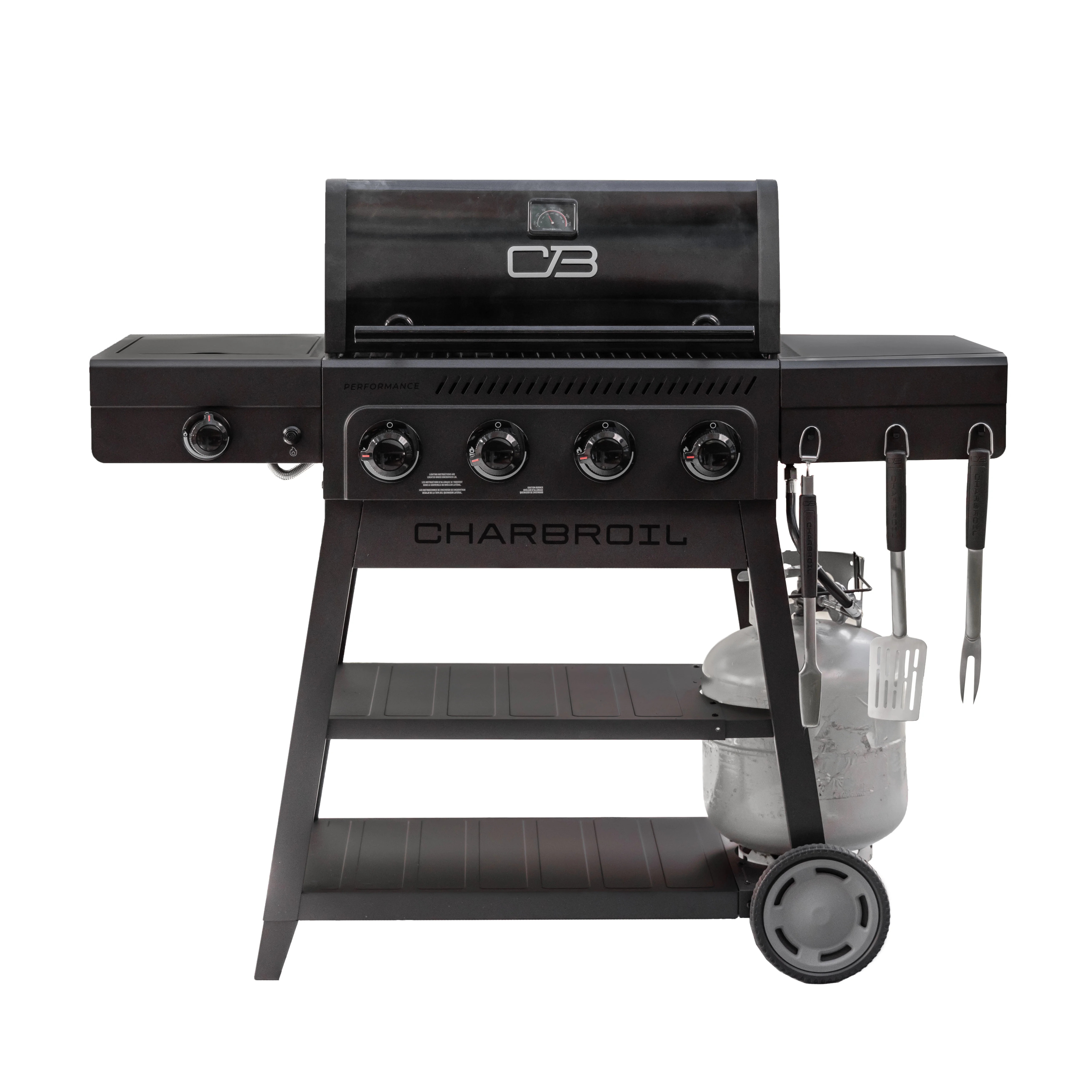 Charbroil Gas Grill, Performance Series FlavorMax 4 Burner Grill with Side Burner, Black - Walmar... | Walmart (US)
