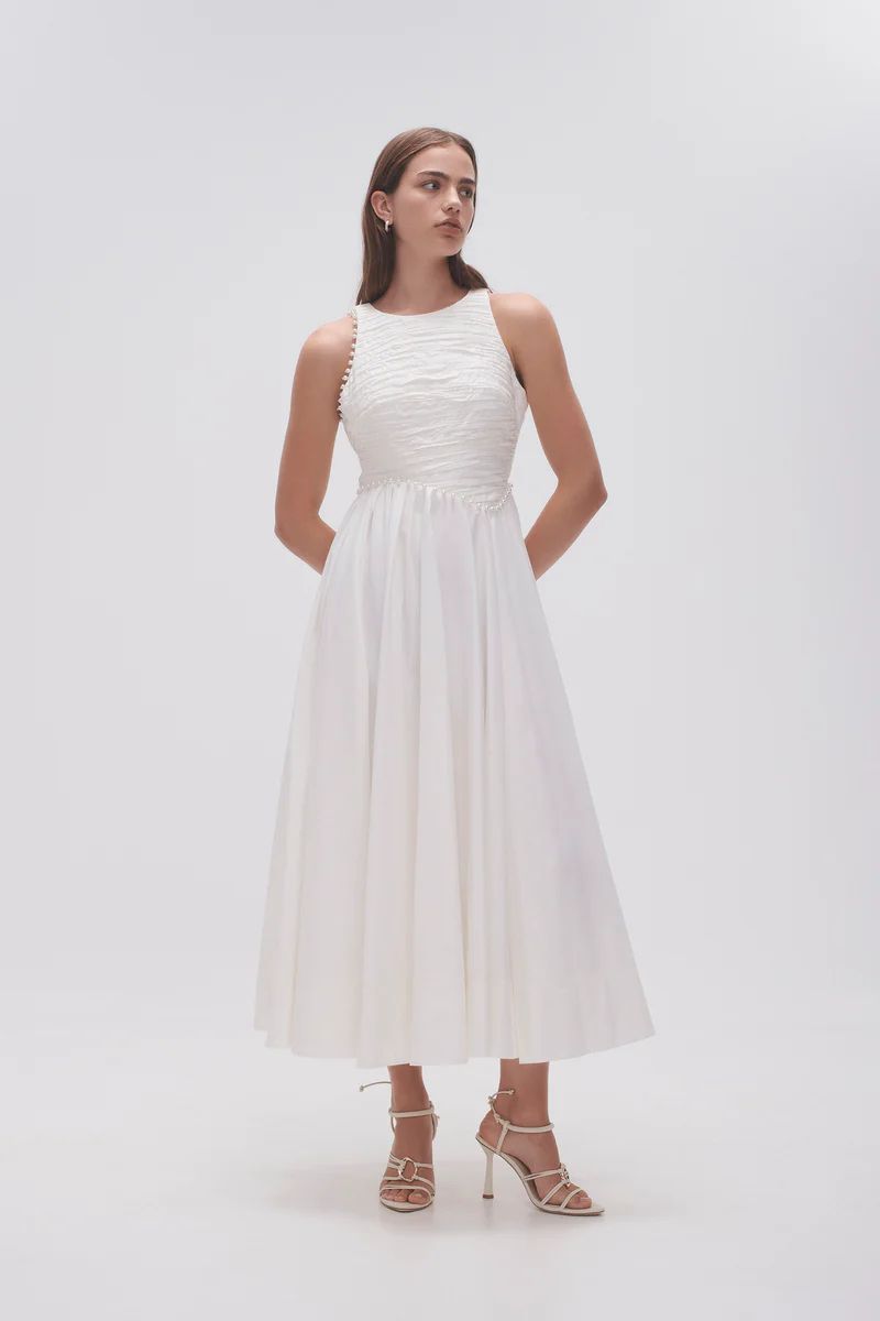 Florence Pearl Trim Midi Dress | aje. (US, UK, Europe, ROW)