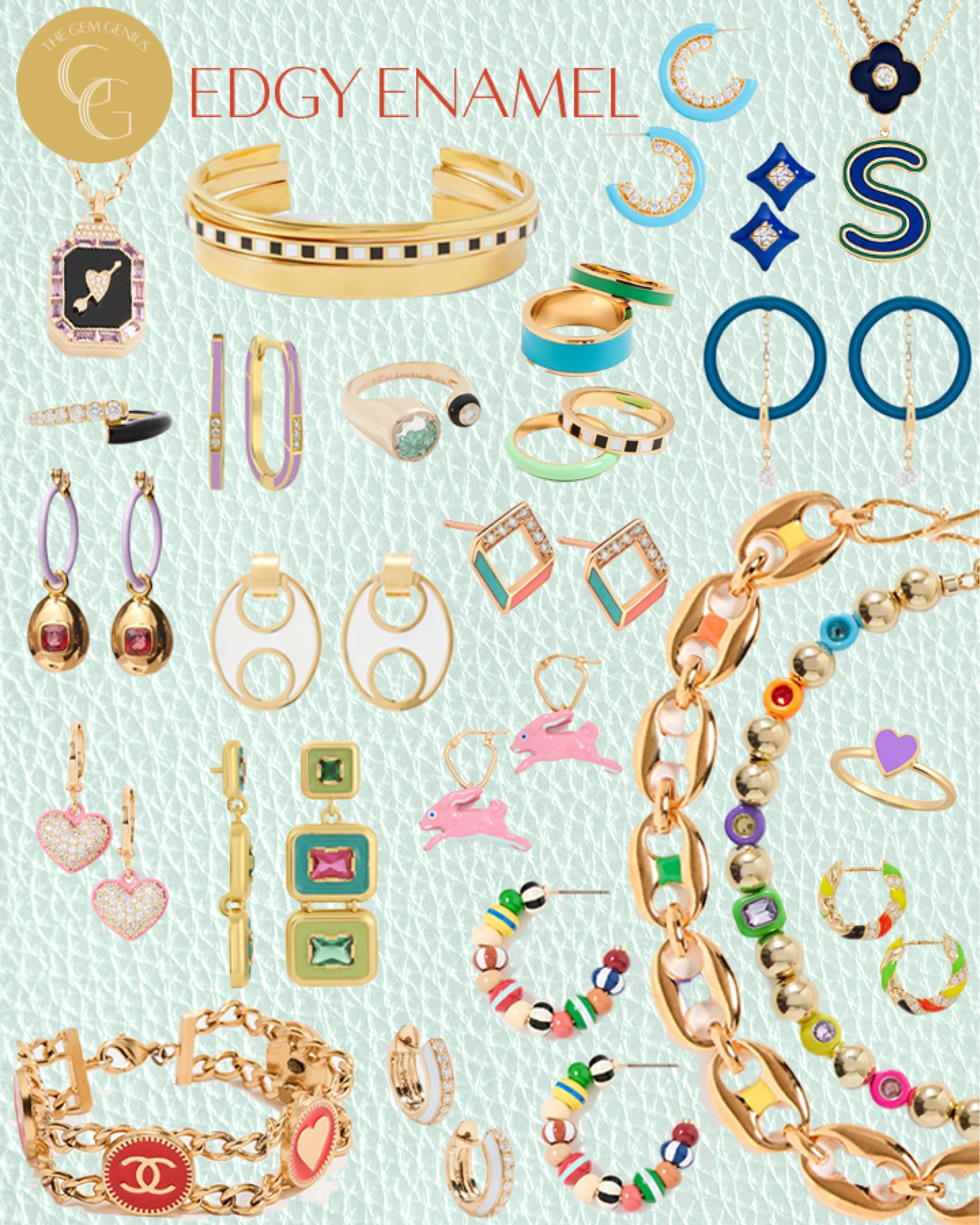 Edgy Enamel // Bright enamel jewelry adds a pop of color to your warm-weather wardrobe. Grab everyone's attention with this trend! 

#thegemgenius #gemgenius #jewelry #jewels #jewelryaddict #gemstones #enamel #enameljewelry #onlineshop #shopsmall #womenownedbusiness #smallbusiness #smallbusinessowner #onlinebusiness #womenowned #earrings #necklace #bracelet #braceletstacks #rings #accessories #womensstyle #womensfashion #instajewelry #jewelrygram #designerjewelry #statementjewelry #statementearrings #fashionjewelry #moodboard

#LTKSale #LTKSeasonal #LTKFind
